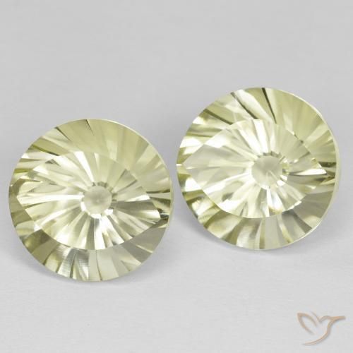 11.46 ctw Yellow Quartz Stones, Natural Quartz in Round Concave Cut Shape for Sale