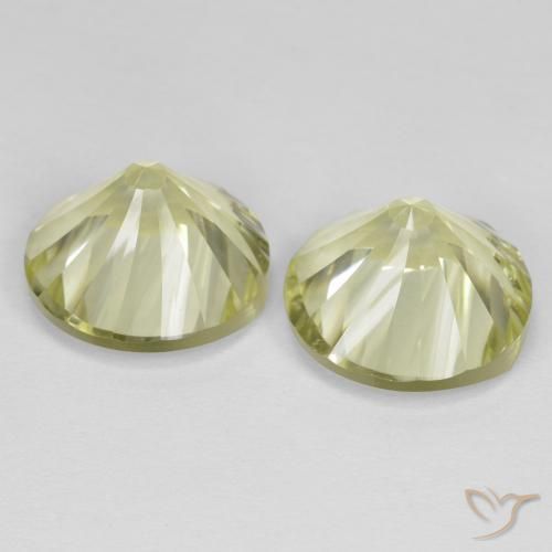 Quartz Gemstones in 12 mm (calibrated) Size for Sale, Quartz Stones in Medium-Light Yellow Color