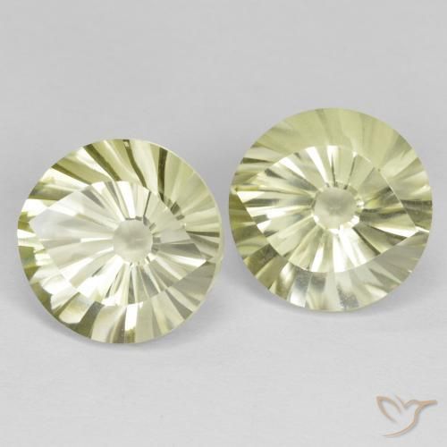 11.63 ctw Yellow Quartz Stones, Natural Quartz in Round Concave Cut Shape for Sale