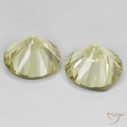 Quartz Gemstones in 12 mm (calibrated) Size for Sale, Quartz Stones in Light Yellow Color