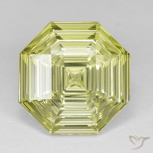 13.89ct Natural Medium Yellow Quartz, Emerald Cut, VVS