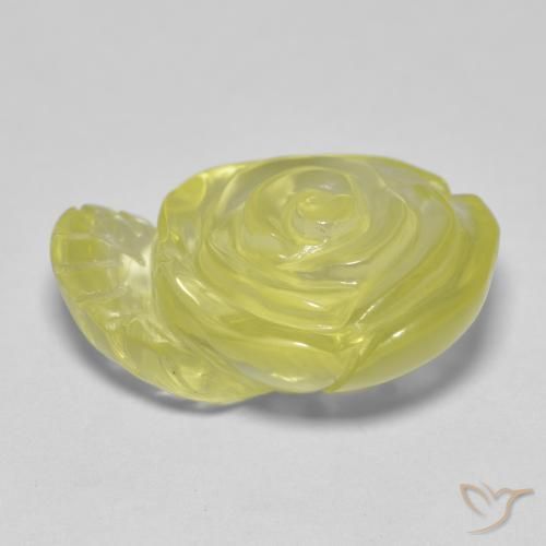 Quartz Gemstone in 20.3 x 15.7 mm Size for Sale, Quartz Stone in Lemon Yellow Color