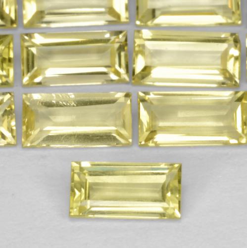 1.33 ctw Yellow Quartz Gemstones, Quartz Gems in Baguette Facet Shape for Sale.