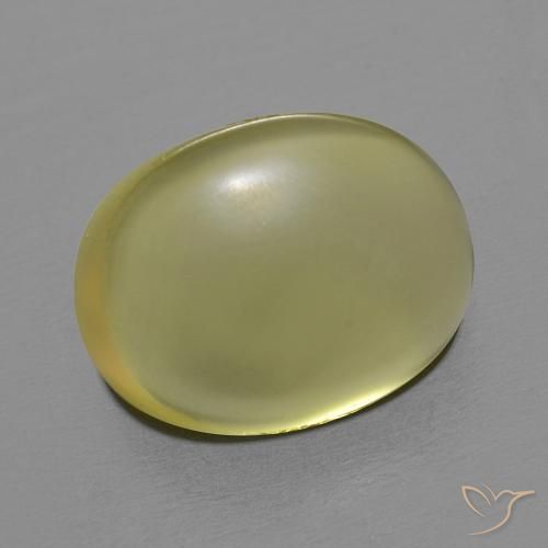 10.45ct Natural Light Greenish Yellow Quartz, Oval, Transparent