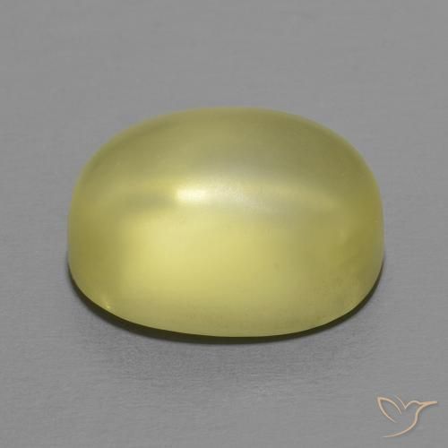 Quartz Gemstone in 15 x 11.6 mm Size for Sale, Quartz Stone in Light Greenish Yellow Color