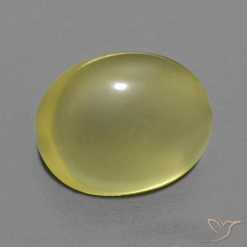 10.09 ct Yellow Quartz Stone, Natural Quartz in Oval Cabochon Shape for Sale