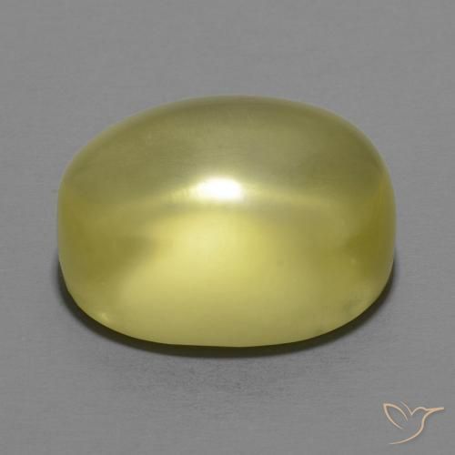 Quartz Gemstone in 16.4 x 13 mm Size for Sale, Quartz Stone in Greenish Yellow Color