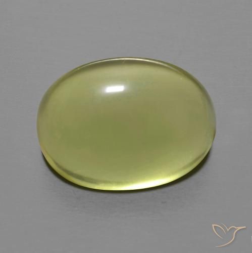 14.2 x 12mm Oval Cabochon Yellow Quartz from Brazil, Weight of 11.59ct, Natural irradiated Gemstone in Transparent Clarity, 1pc Quartz - Color: Medium Yellow, Mohs Hardness of 7 suitable for daily wear jewelry, Photo A