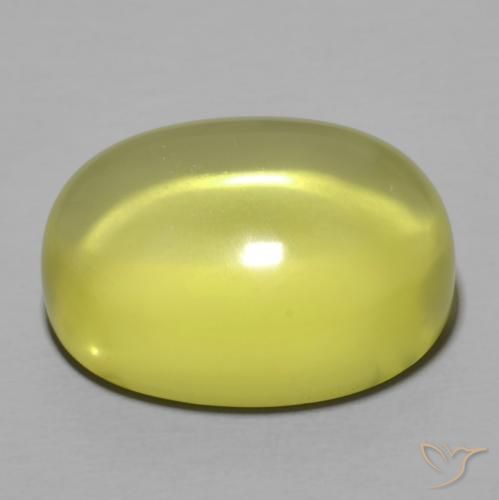 Quartz Gemstone in 23.1 x 18.1 mm Size for Sale, Quartz Stone in Greenish Yellow Color