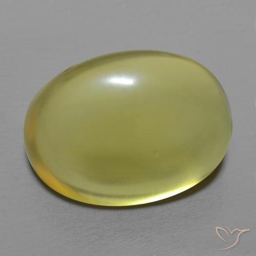18.16 ct Yellow Quartz Stone, Natural Quartz in Oval Cabochon Shape for Sale