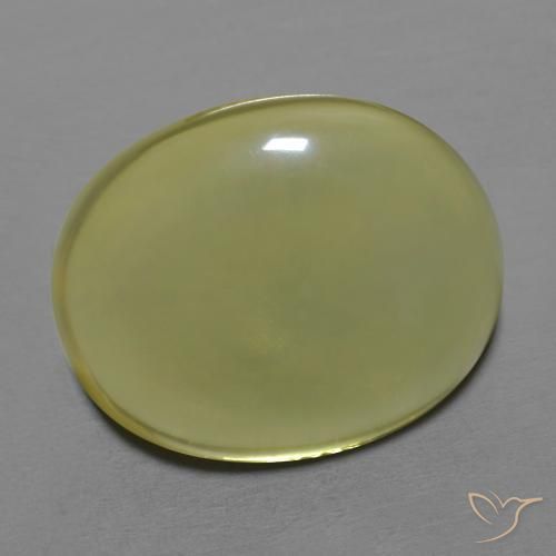 18.04 ct Yellow Quartz Stone, Natural Quartz in Oval Cabochon Shape for Sale
