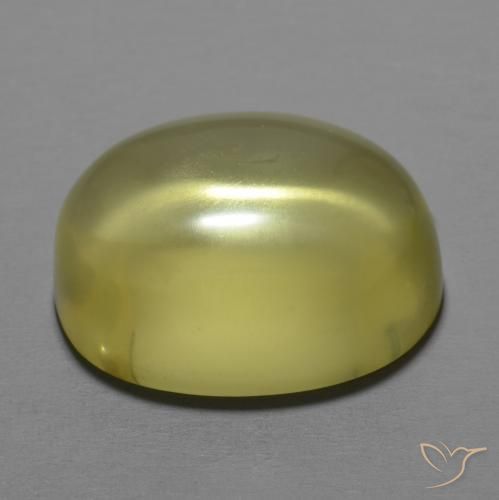Quartz Gemstone in 18.3 x 14.5 mm Size for Sale, Quartz Stone in Greenish Yellow Color