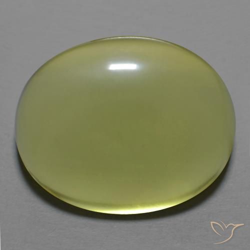 30.57ct Natural Greenish Yellow Quartz, Oval, Transparent