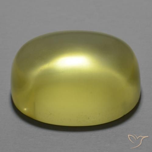 Quartz Gemstone in 21.3 x 17.1 mm Size for Sale, Quartz Stone in Greenish Yellow Color