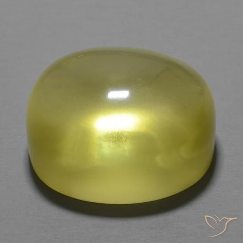 Quartz Gemstone in 18.5 x 16 mm Size for Sale, Quartz Stone in Medium Yellow Color