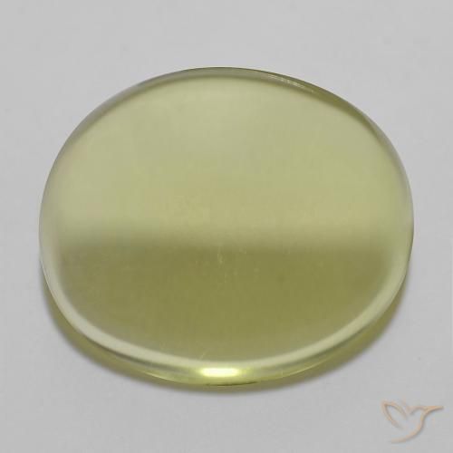 Cuarzo Amarillo Cabujón Óvalo de 14.9 ct de Brasil, dimensión 16,9 x 14,2mm, piedra preciosa natural Irradiado, claridad Transparente, Cuarzo de 1 pieza en color Amarillo limón, dureza Mohs de 7 Adecuado para joyas de uso diario, Photo A