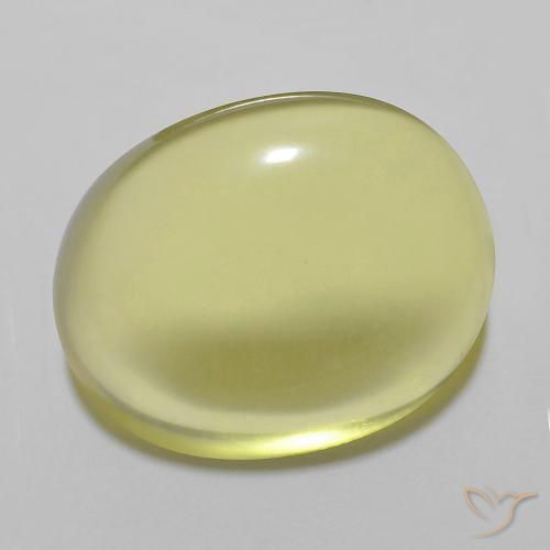 14.27ct Natural Light Yellow Quartz, Oval, Transparent