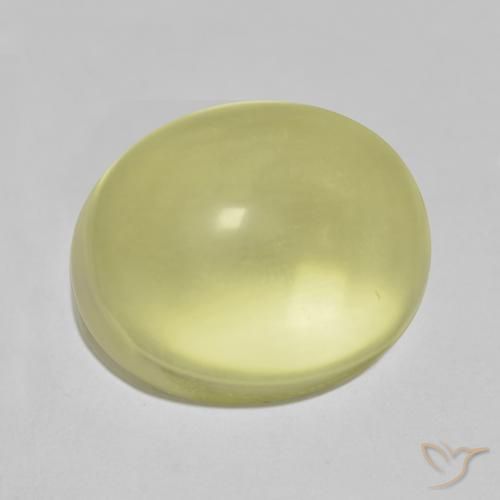 13.87 ct Yellow Quartz Stone, Natural Quartz in Oval Cabochon Shape for Sale