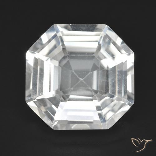 9.37ct Natural White Quartz, Emerald Cut, VVS