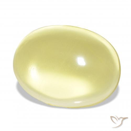 24.84 ct Yellow Quartz Stone, Natural Quartz in Oval Cabochon Shape for Sale