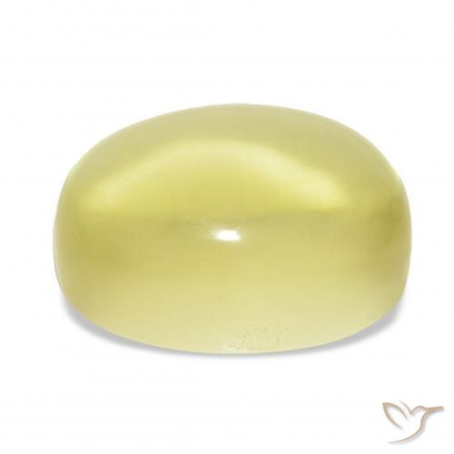 Quartz Gemstone in 21.1 x 15.3 mm Size for Sale, Quartz Stone in Light Yellow Color