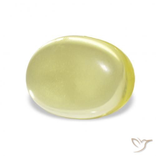 3.85 ct Yellow Quartz Stone, Natural Quartz in Oval Cabochon Shape for Sale