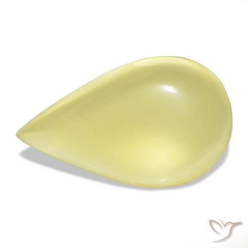 36.18ct Light Yellow Quartz, Pear Shape, Transparent