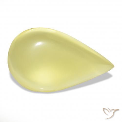 36.18 ct Yellow Quartz Stone, Natural Quartz in Pear Cabochon Shape for Sale