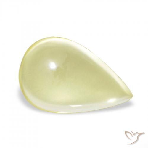 11.15 ct Yellow Quartz Stone, Natural Quartz in Pear Cabochon Shape for Sale