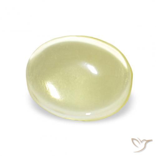 4.10 ct Yellow Quartz Stone, Natural Quartz in Oval Cabochon Shape for Sale