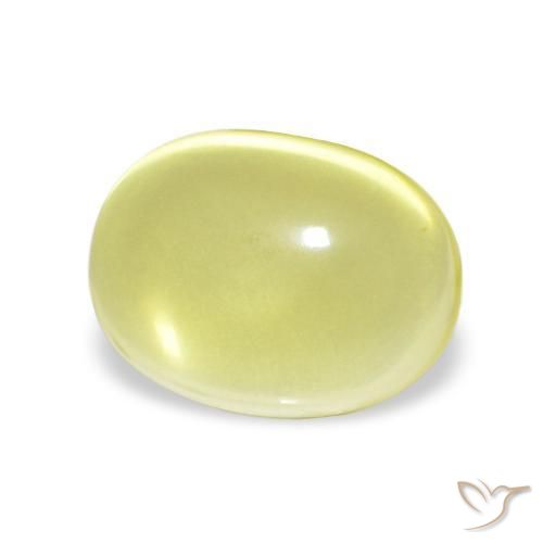 9.43 ct Yellow Quartz Stone, Natural Quartz in Oval Cabochon Shape for Sale