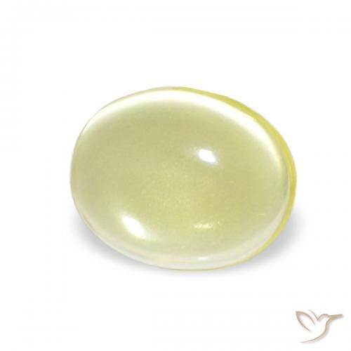 3.54 ct Yellow Quartz Stone, Natural Quartz in Oval Cabochon Shape for Sale
