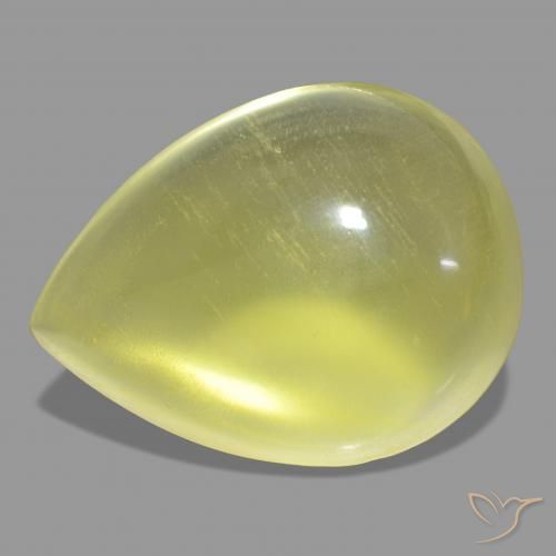 31.50 ct Yellow Quartz Gemstone, Quartz Gem in Pear Cabochon Shape for Sale.