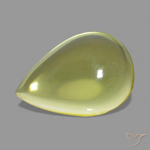 5.60 ct Yellow Quartz Gemstone, Quartz Gem in Pear Cabochon Shape for Sale.