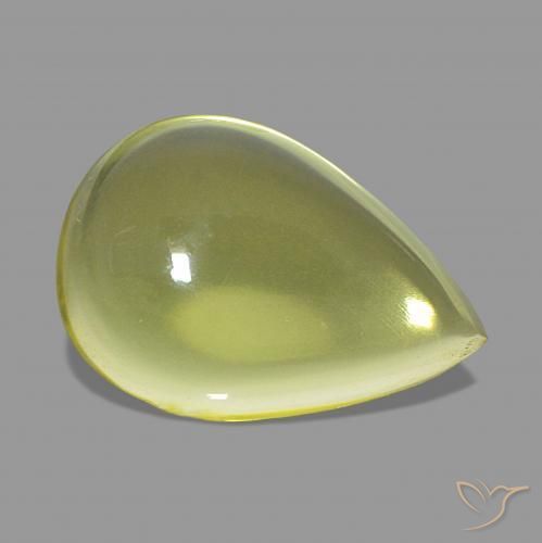 5.60 ct Yellow Quartz Stone, Natural Quartz in Pear Cabochon Shape for Sale
