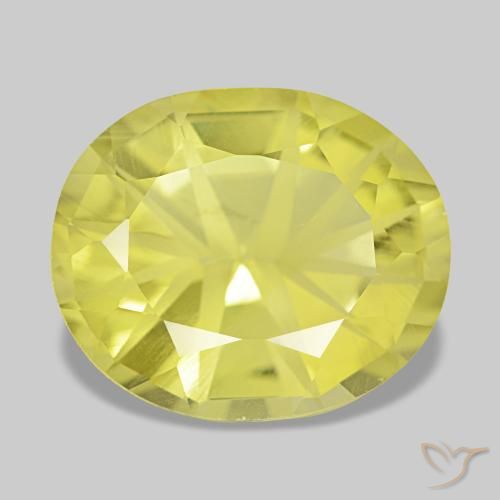 7.27 ct Yellow Quartz Gemstone, Quartz Gem in Oval Facet Shape for Sale.