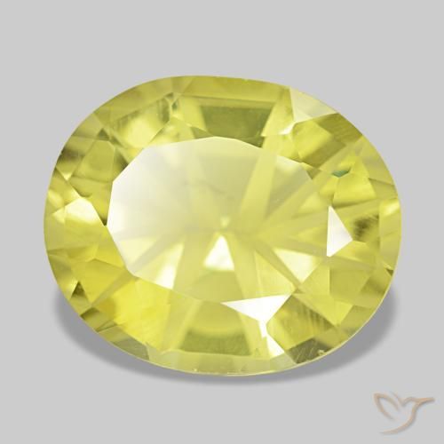 7.27 ct Yellow Quartz Stone, Natural Quartz in Oval Facet Shape for Sale