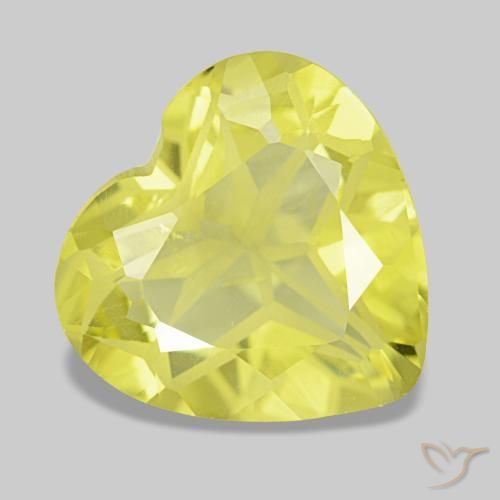 3.78 ct Yellow Quartz Stone, Natural Quartz in Heart Facet Shape for Sale