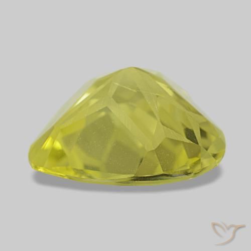Quartz Gemstone in 11.3 x 11.7 mm Size for Sale, Quartz Stone in Intense Yellow Color