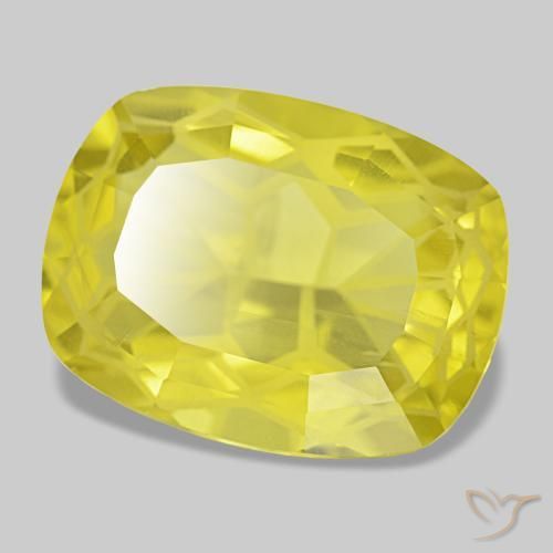 11.85 ct Yellow Quartz Stone, Natural Quartz in Cushion-Cut Shape for Sale