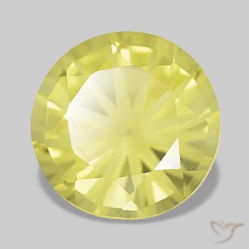 4.38 ct Yellow Quartz Stone, Natural Quartz in Diamond-Cut Shape for Sale
