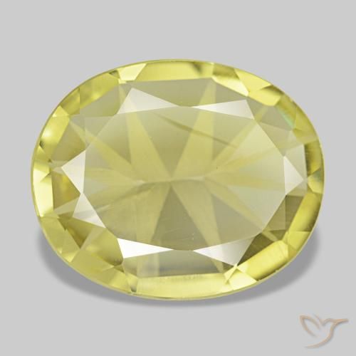 4.34 ct Yellow Quartz Gemstone, Quartz Gem in Oval Facet Shape for Sale.