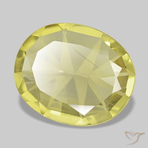 4.34 ct Yellow Quartz Stone, Natural Quartz in Oval Facet Shape for Sale
