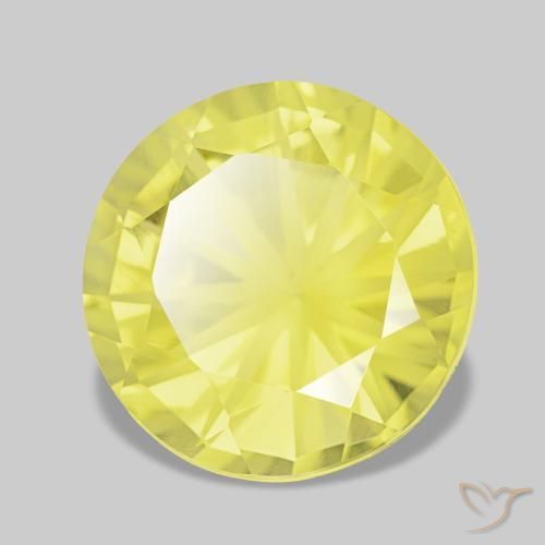 3.52 ct Yellow Quartz Stone, Natural Quartz in Diamond-Cut Shape for Sale