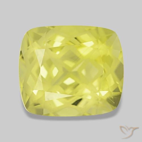 4.81 ct Yellow Quartz Gemstone, Quartz Gem in Cushion-Cut Shape for Sale.