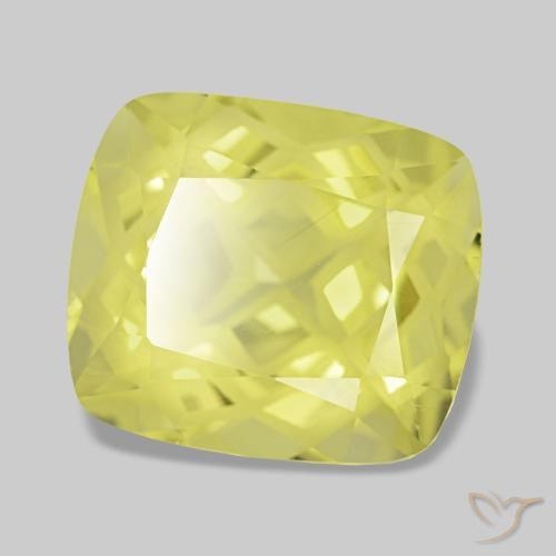 4.81 ct Yellow Quartz Stone, Natural Quartz in Cushion-Cut Shape for Sale