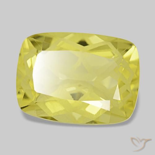 5.60 ct Yellow Quartz Stone, Natural Quartz in Cushion-Cut Shape for Sale