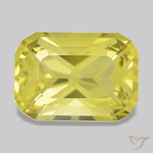 8.97 ct Yellow Quartz Gemstone, Quartz Gem in Octagon / Scissor Cut Shape for Sale.