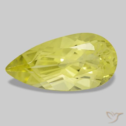 4.70 ct Yellow Quartz Gemstone, Quartz Gem in Pear Facet Shape for Sale.