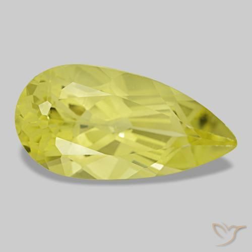 4.70 ct Yellow Quartz Stone, Natural Quartz in Pear Facet Shape for Sale